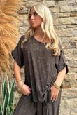 Kiti Paisley Damask Hitch Tee Coffee Bean